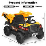RC Construction Tractor with Electric 12-Volt Battery for Kids Ride-On Fun
