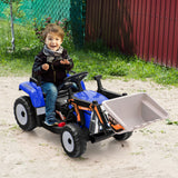RC Electric Excavator Ride-On Toy Tractor for Kids with 2.4GHz Remote Control - 12V