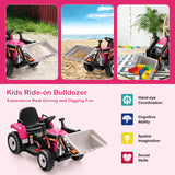 RC Electric Excavator Ride-On Toy Tractor for Kids with 2.4GHz Remote Control - 12V