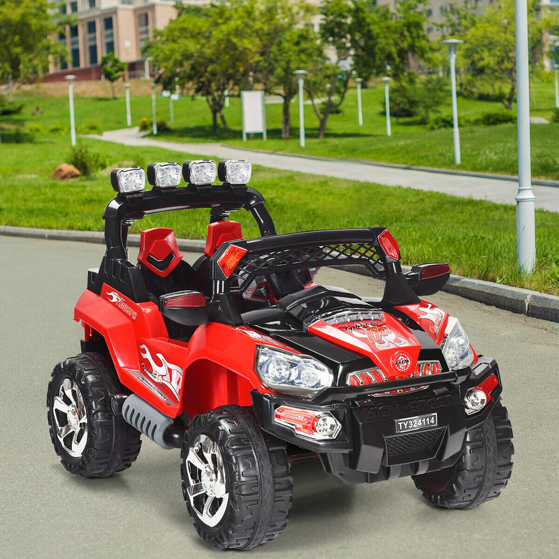 RC Ride-On Truck with LED Lights, MP3 Player, and Remote Control - Perfect Christmas Gift for Kids