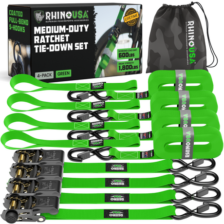 1" x 15' Ratchet Tie-Down Set (4-Pack)