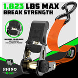 1" x 15' Ratchet Tie-Down Set (4-Pack)