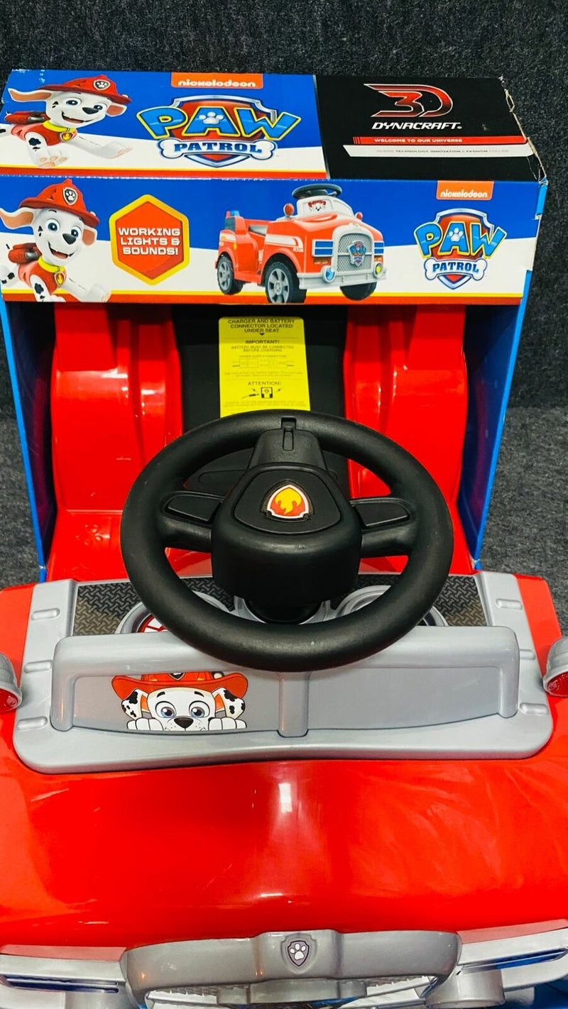 Realistic Firetruck Sounds 6 Volt Marshall Quad Ride On for Kids by Dynacra