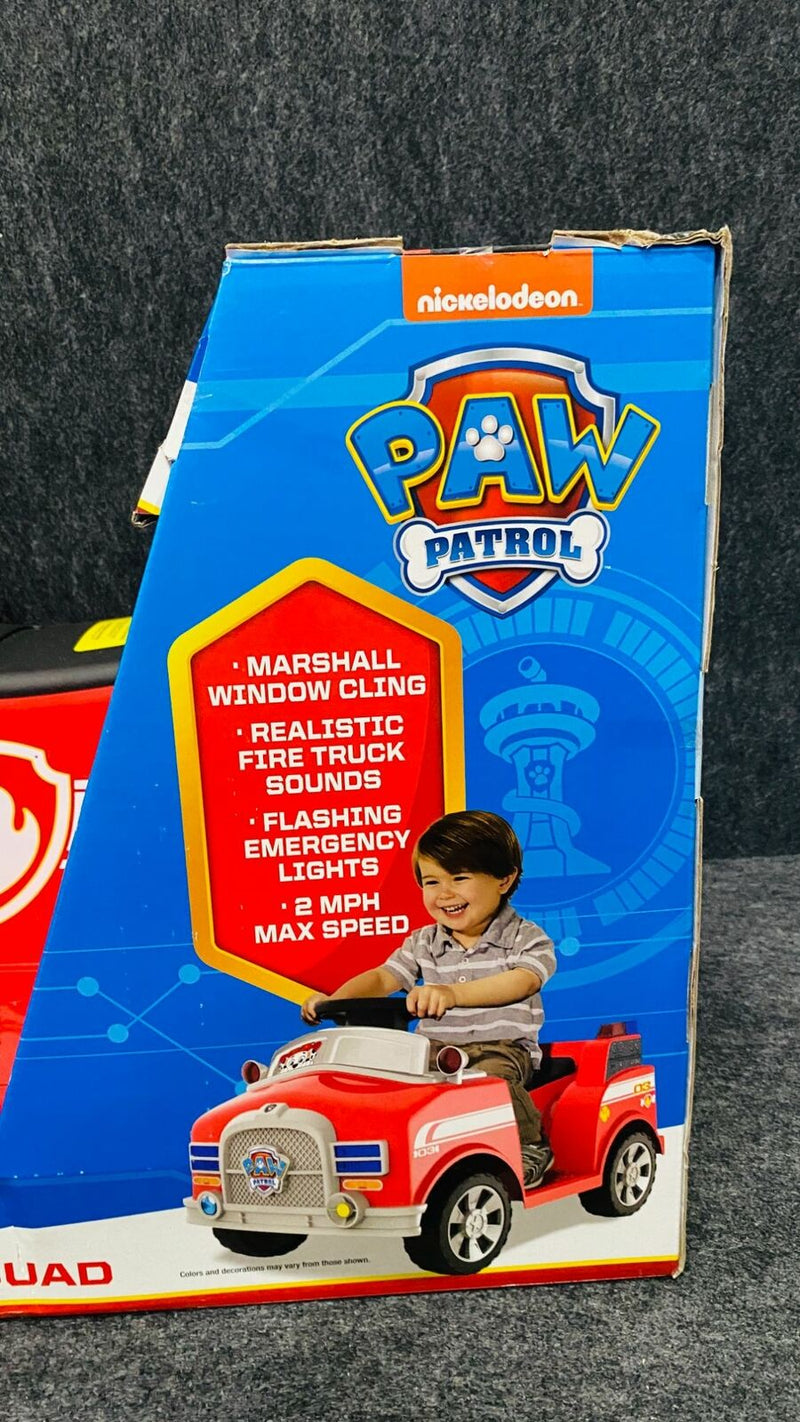 Realistic Firetruck Sounds 6 Volt Marshall Quad Ride On for Kids by Dynacra