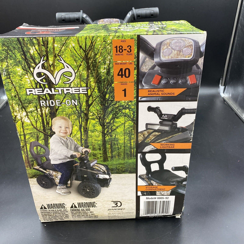Realtree Boys Scooter Ride-On Toy with Light Bar and Animal Sounds