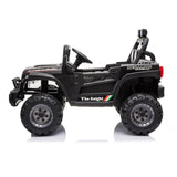 Rechargeable Electric Car Toy with Adjustable Seat Belt and 3 Speeds - Black