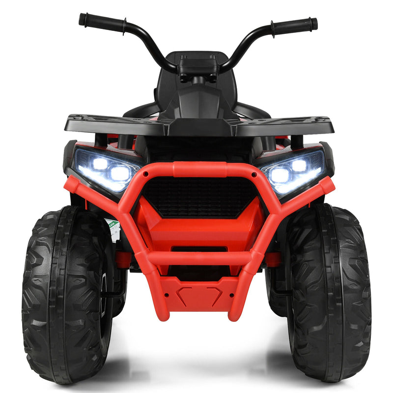 Red 12V Electric Kids ATV 4-Wheeler Quad with LED Light