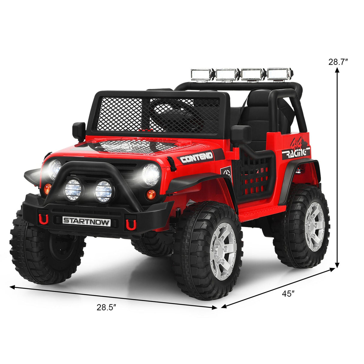 Red 12V Electric Kids Ride On Car Truck with MP3 Player, Horn, and Remote Control