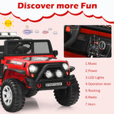 Red 12V Electric Kids Ride On Car Truck with MP3 Player, Horn, and Remote Control