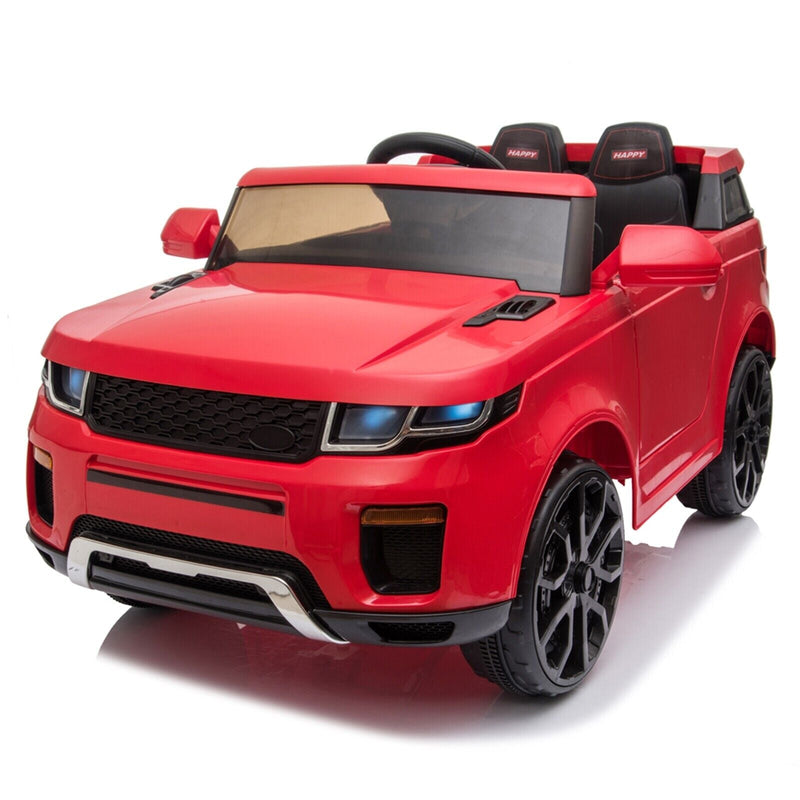 Red 12V Electric Ride On Car for Kids with Remote Control and LED Lights - 3 Speed Options