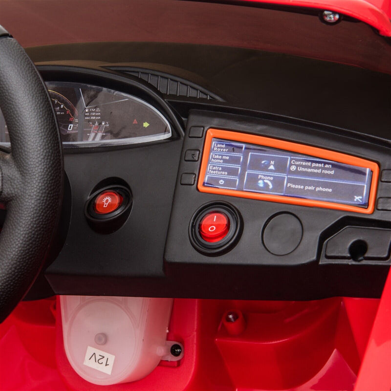 Red 12V Electric Ride On Car for Kids with Remote Control and LED Lights - 3 Speed Options