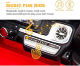 Red 12V Electric Ride On Car Truck with Remote Control, Music, and LED Lights for Safe and Fun Play