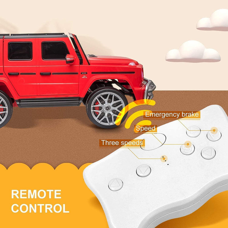 Red 12V Electric Ride On Car Truck with Remote Control, Music, and LED Lights for Safe and Fun Play