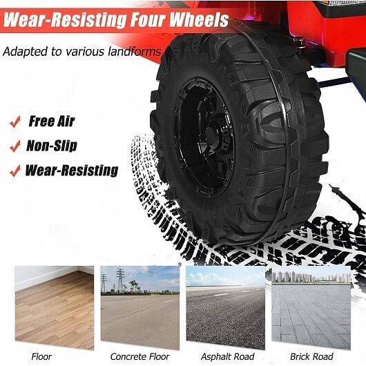 Red 12V Kids Ride-on Jeep Car with 2.4 G Remote Control