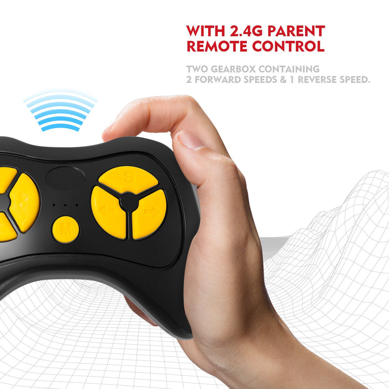 12V Two-Seater Electric Kids Ride On Car Truck with LED Lights, Music, Cover, and Remote Control