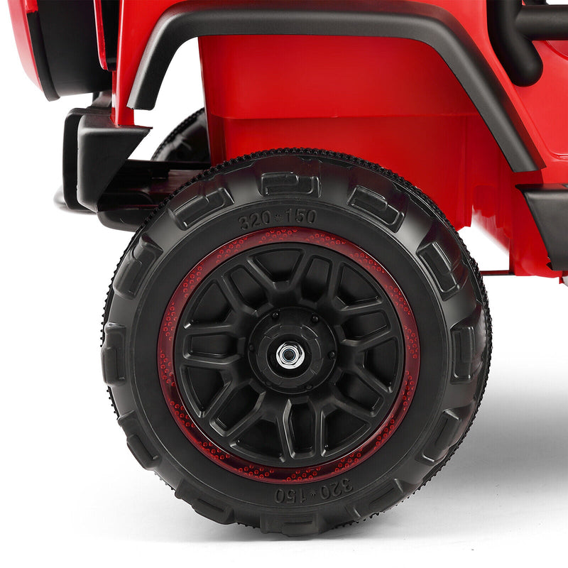 12V Two-Seater Electric Kids Ride On Car Truck with LED Lights, Music, Cover, and Remote Control