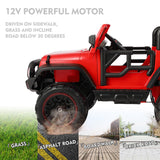 12V Red Kids Ride-On Truck with MP3, LED Lights, RC Control, and Cover