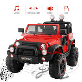 12V Red Kids Ride-On Truck with MP3, LED Lights, RC Control, and Cover
