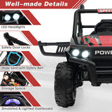 Red 12V Kids UTV Ride on Car with Remote Control, Music, and LED Lights