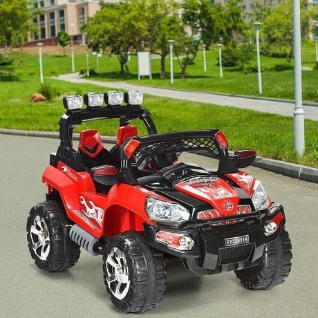 Red 12V SUV Ride-On Car for Kids with Remote Control and LED Lights