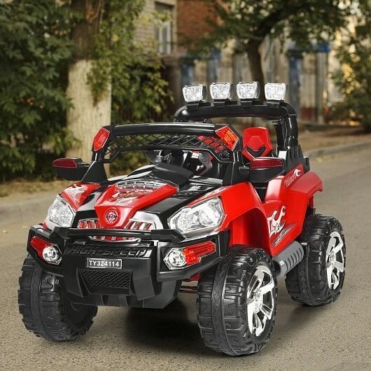 Red 12V SUV Ride-On Car for Kids with Remote Control and LED Lights