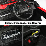 Red 12V UTV Truck Ride-On Car for Kids with Remote Control and Music MP3