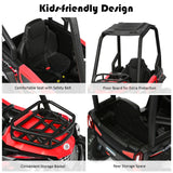 Red 12V UTV Truck Ride-On Car for Kids with Remote Control and Music MP3
