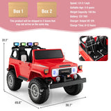 Red 2-Seater Battery Powered Ride-On Car with 3-Point Seat Belts and Doors
