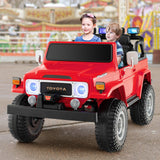 Red 2-Seater Battery Powered Ride-On Car with 3-Point Seat Belts and Doors