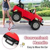 Red 2-Seater Battery Powered Ride-On Car with 3-Point Seat Belts and Doors
