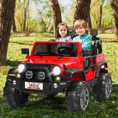 Red 2-Seater Ride on Car Truck with Remote Control and Storage Room - 12V