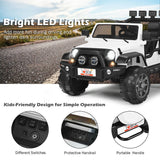 Red 2-Seater Ride on Car Truck with Remote Control, LED Lights, Storage, and USB Port for Kids
