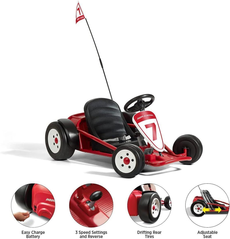 Red 24 Volt Outdoor Go-Kart for Kids Ages 3-8: The Perfect Ride-On Toy!