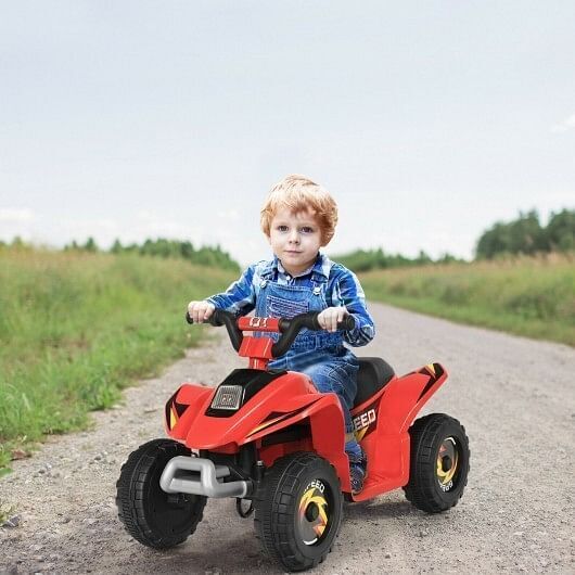 Red 6V Electric ATV Ride-On Toy for Kids with 4 Wheels