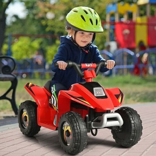 Red 6V Electric ATV Ride-On Toy for Kids with 4 Wheels