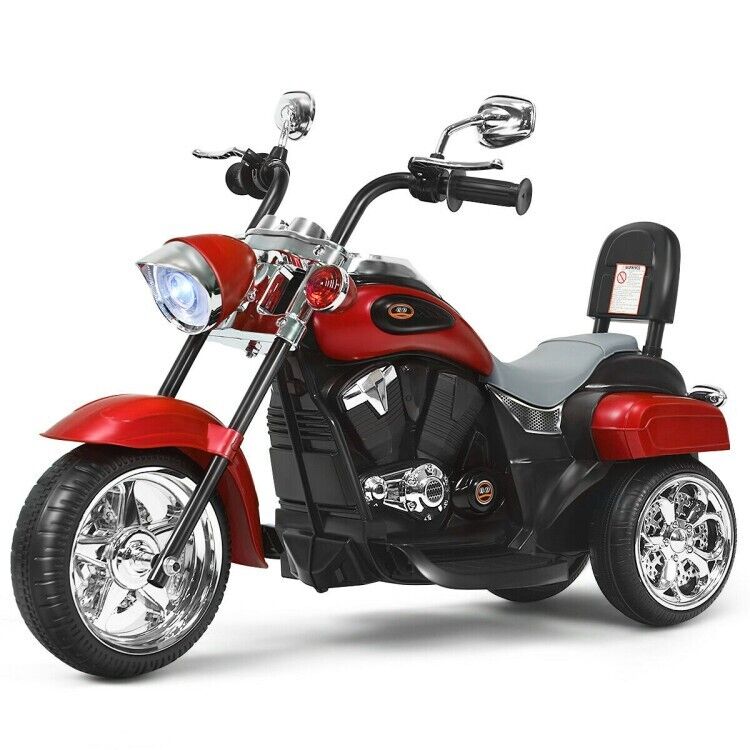 Red 6V Kids Chopper Motorcycle with Headlight and Music