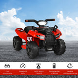 Red 6V Quad Ride-On Car for Kids with Music, Horn, and LED Lights