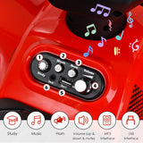 Red 6V Quad Ride-On Car for Kids with Music, Horn, and LED Lights