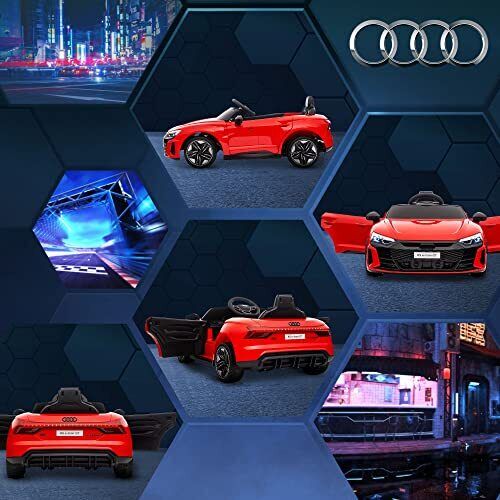 Red Audi 12V Ride On Car with Remote Control for Boys Ages 3-5