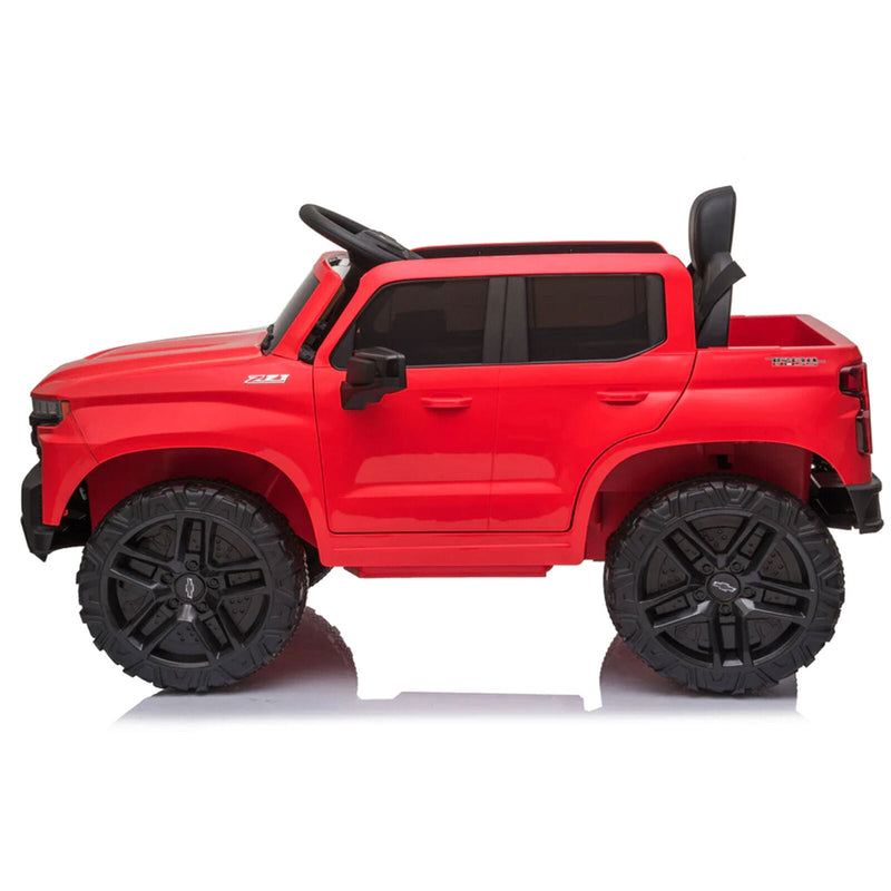 Red Chevy Silverado 4x4 Trail Boss Monster Truck Ride-On with Big Wheels