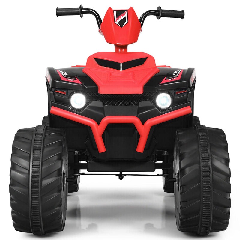 Red Electric Kids Ride On ATV with Music and LED Lights - 12V 4-Wheeler Quad
