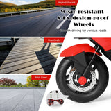 Red Electric Motor Bike for Kids with Training Wheels and Lights - 12V Ride On Motorcycle