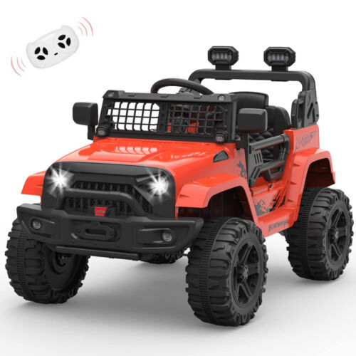 Red Jeep 12V Ride-On Truck for Kids Ages 3-8: Officially Licensed Toy Car for Endless Fun!