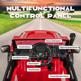 Red Parent-Child Ride On Truck with Remote Control, LED Lights, and Music - 12V 10AH