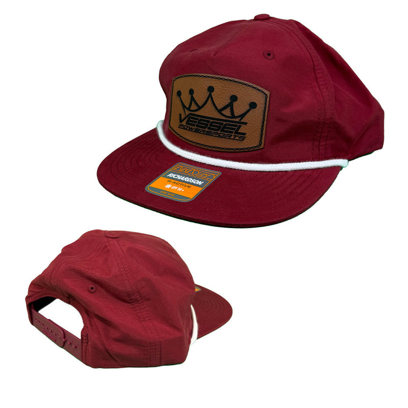 Vessel Leather Patch Rope Hat Red Vessel Powersports