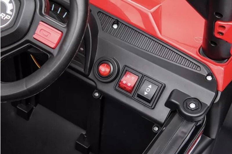 Red UTV Ride On Car for Kids with Remote Control and Sound Effects