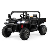 Remote Control Dump Truck with LED Headlights and Rear View Mirrors - 12V Ride-On Toy