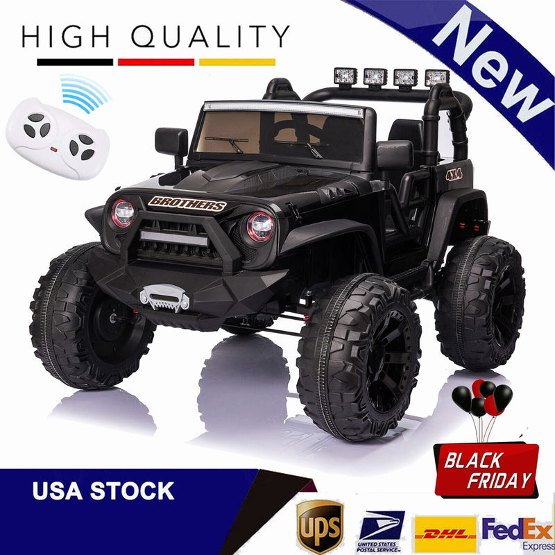 400W Electric Kids Ride On Jeep Truck with Remote Control, MP3 Player, and LED Lights - Perfect Xmas Gift!