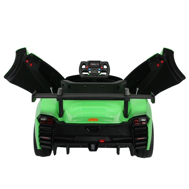 Remote Control Electric Ride-On Car with MP3 Player and LED Lights - Green