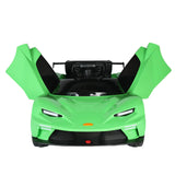 Remote Control Electric Ride-On Car with MP3 Player and LED Lights - Green